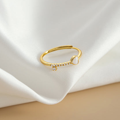 Silver Heart Charm Ring - Sleek Stylish Design
