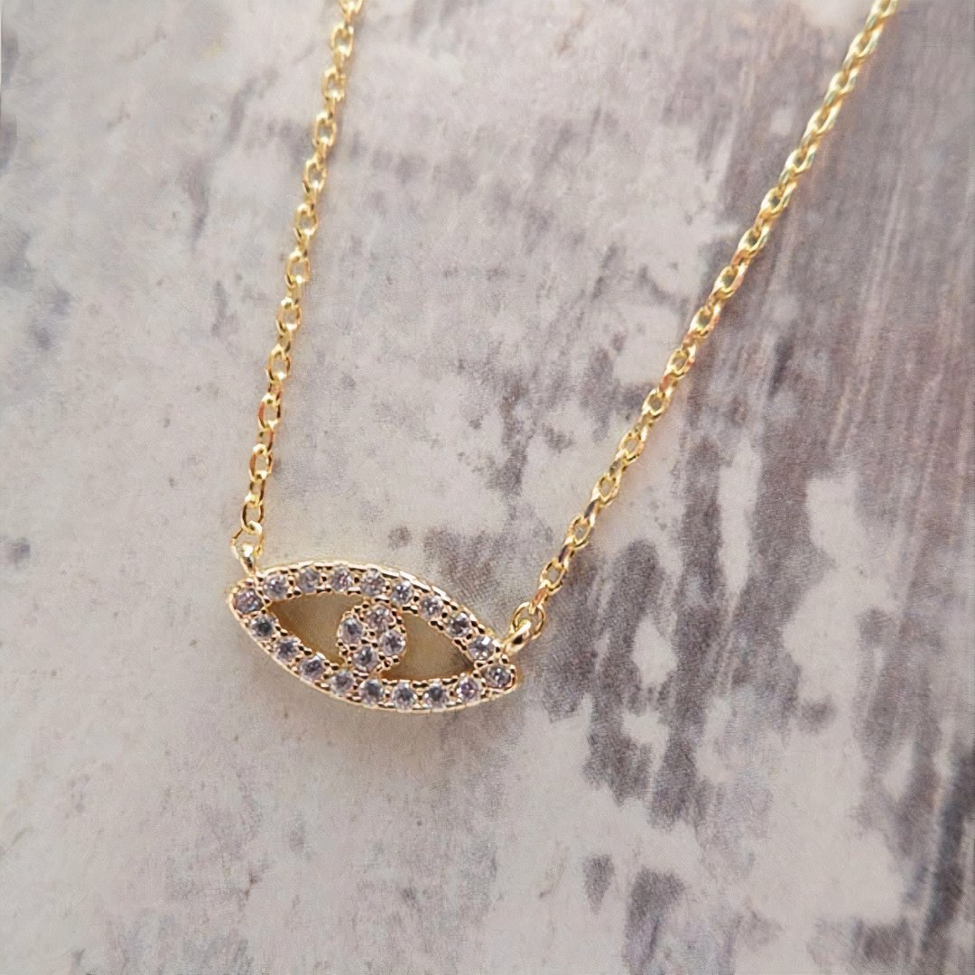 Abby evil eye necklace in 18K gold vermeil over sterling silver