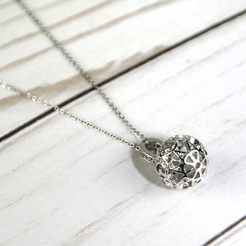 Adventure necklace in stainless steel with zirconia – view 3