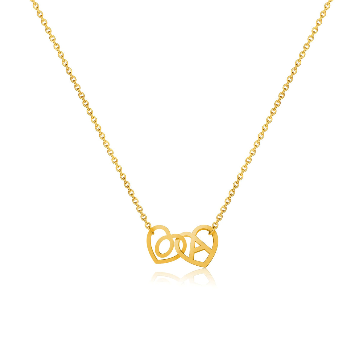 Initial Heart Necklace – 14K Gold Plated Dainty Letter Necklace
