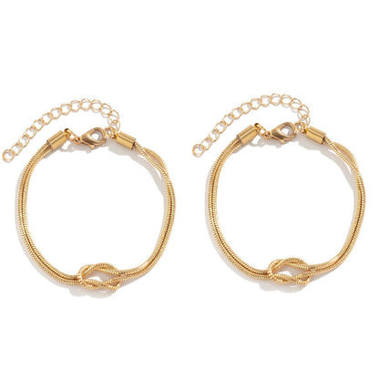 Love Knot Matching Bracelet Set | 14K Gold Plated | Couples & Friendship