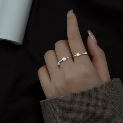 Silver Heart Charm Ring - Sleek Stylish Design