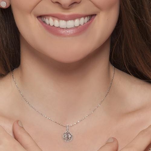 Adventure necklace in stainless steel with zirconia – view 2