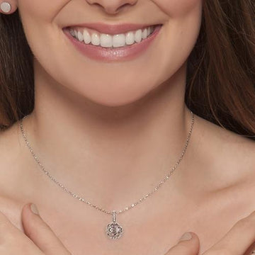 Adventure necklace in stainless steel with zirconia – view 2