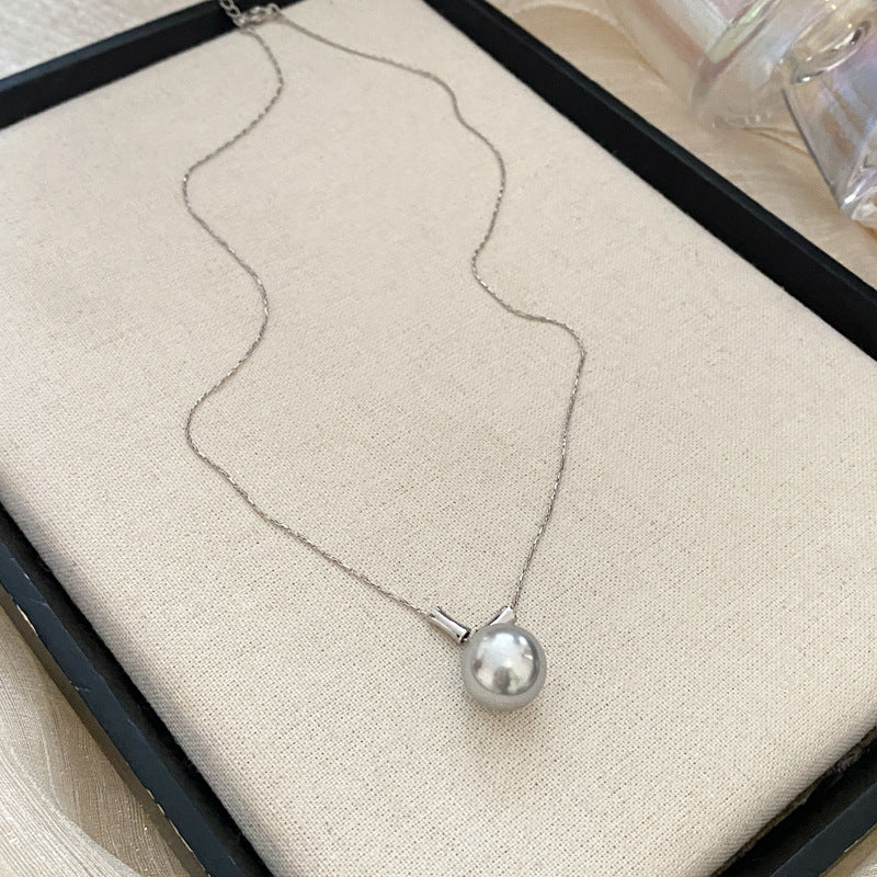 Pearl & Rhinestone Tassel Choker Necklace