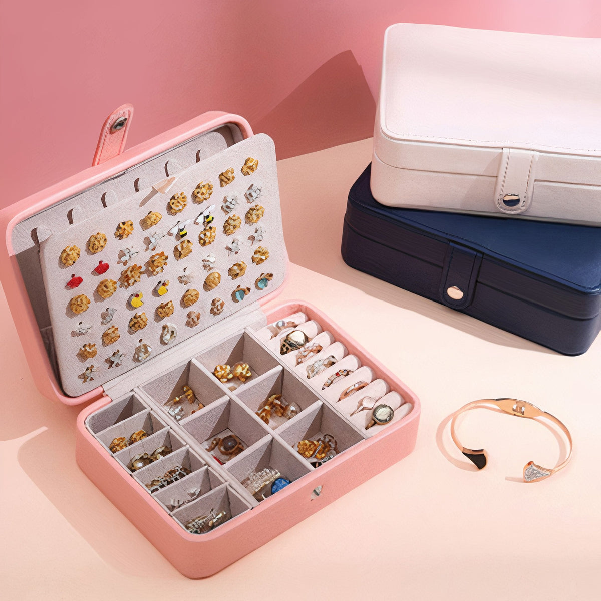 Vegan leather travel jewelry box – view 5