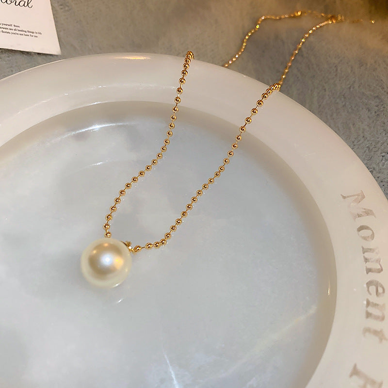 Pearl & Rhinestone Tassel Choker Necklace