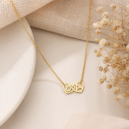 Initial Heart Necklace – 14K Gold Plated Dainty Letter Necklace