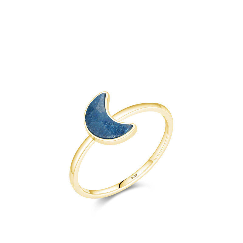 Blue Dongling crescent ring – view 3