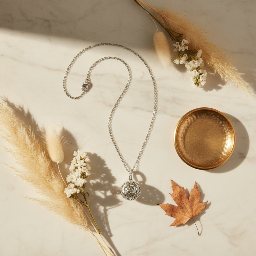 Adventure necklace in stainless steel with zirconia – view 2
