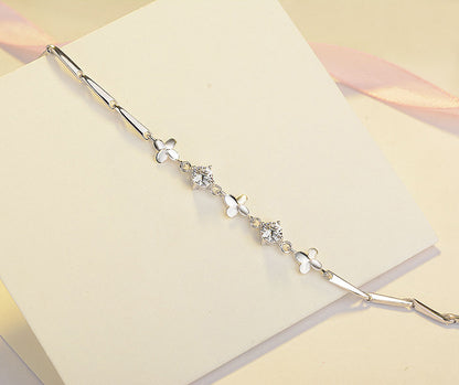 Four Leaf Clover Bracelet | Sterling Silver | Hypoallergenic | 3 Colors