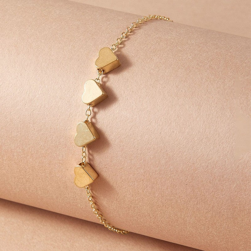 Gold-plated heart geometric bracelet – view 2
