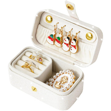 Sparkly mini travel jewelry case with ring holder