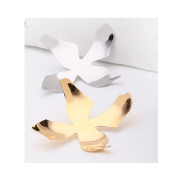 Amelia flower earrings in stainless steel – view 5