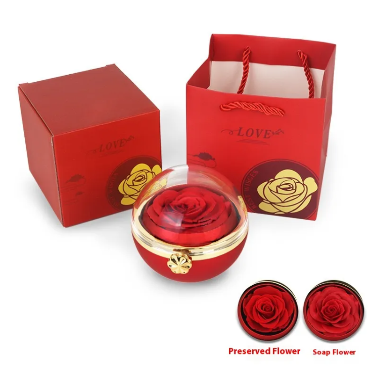 Eternal Bloom rotating jewelry box with preserved flower – view 4