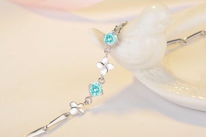 Four Leaf Clover Bracelet | Sterling Silver | Hypoallergenic | 3 Colors