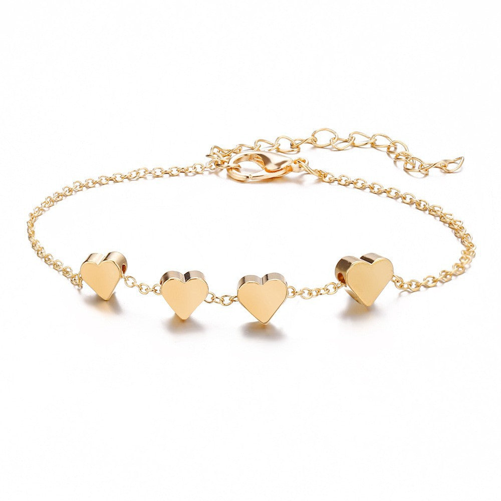 Gold-plated heart geometric bracelet – view 5