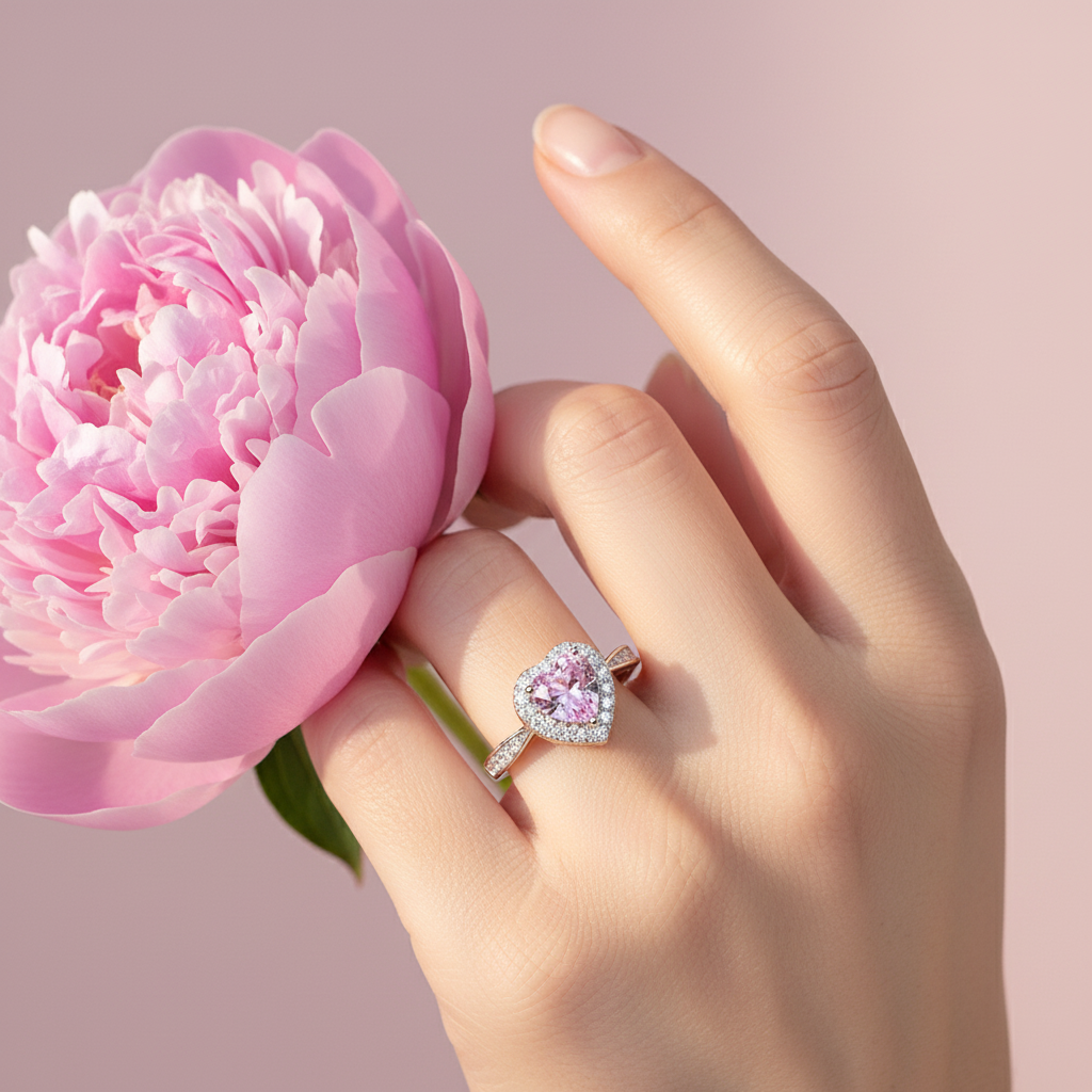 6mm heart-shaped cubic zirconia ring in 925 sterling silver