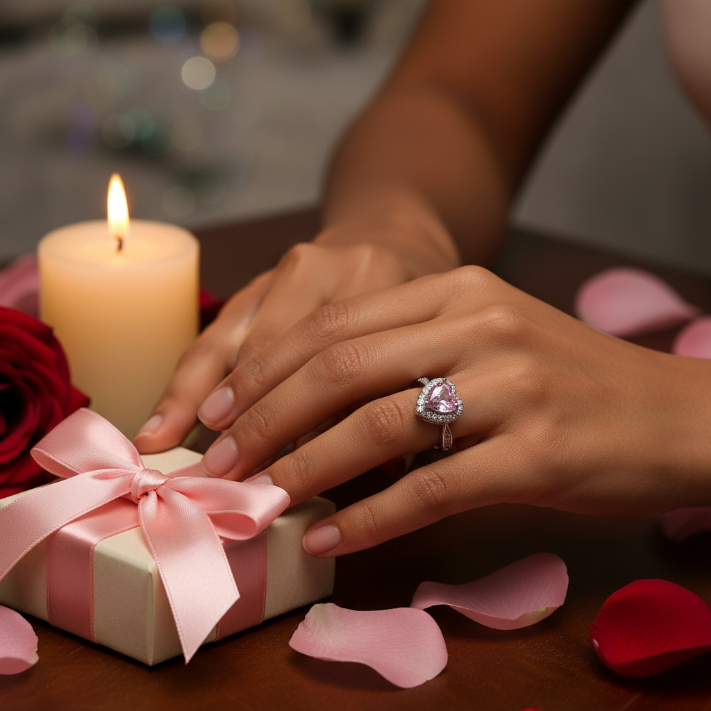 6mm heart-shaped cubic zirconia ring in 925 sterling silver – view 3
